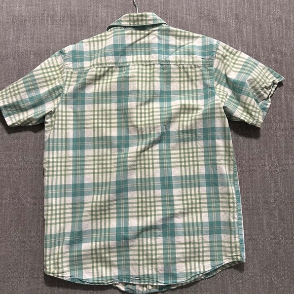 Columbia Mens Short Sleeve Button Up Shirt Lot 2 Plaid Striped Cotton Green M - Picture 10 of 10